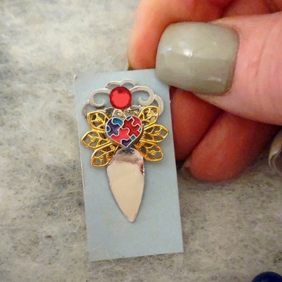 Lot of 2: Autism Puzzle Theme ❤️ Angel Tac Pins - Picture 6 of 15